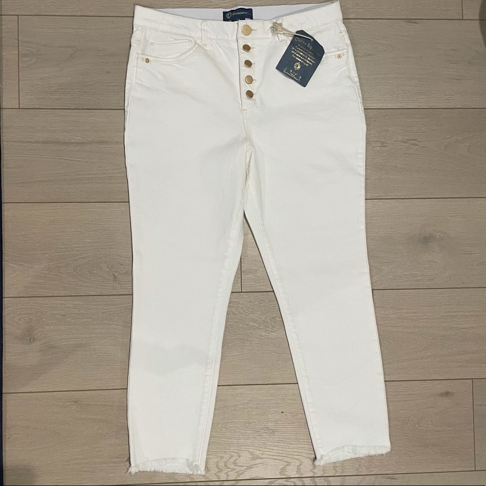 Democracy white ab solution high rise ankle length